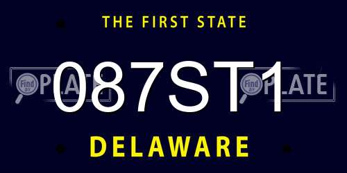 087ST1 Delaware License Plate