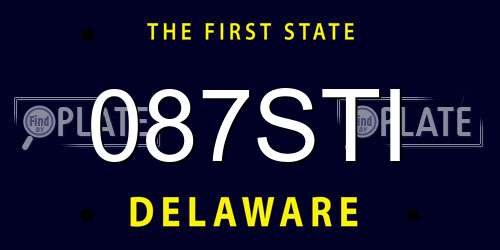 087STI Delaware License Plate