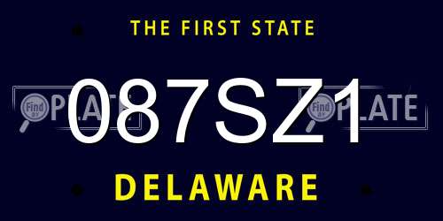 087SZ1 Delaware License Plate