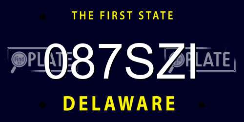 087SZI Delaware License Plate