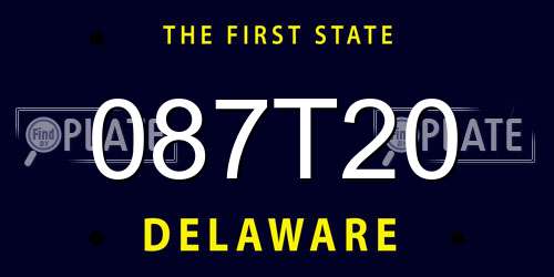 087T20 Delaware License Plate