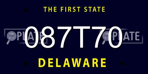 087T70 Delaware License Plate