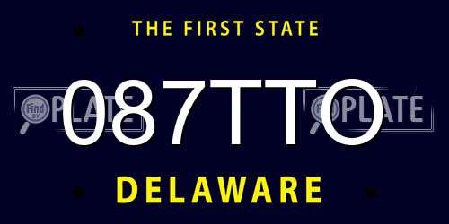 087TTO Delaware License Plate
