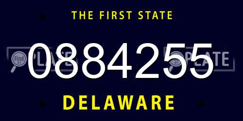 0884255 Delaware License Plate