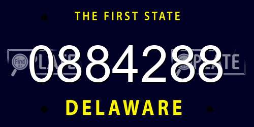 0884288 Delaware License Plate