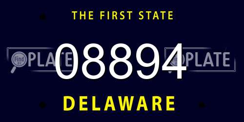 08894 Delaware License Plate