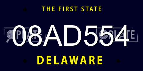 08AD554 Delaware License Plate