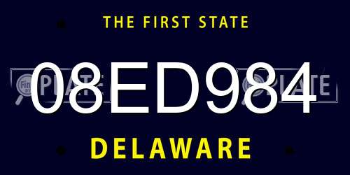 08ED984 Delaware License Plate