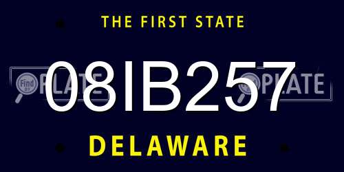 08IB257 Delaware License Plate