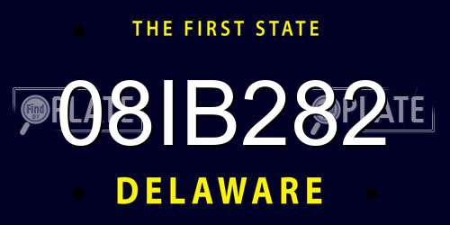 08IB282 Delaware License Plate
