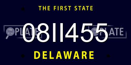 08II455 Delaware License Plate