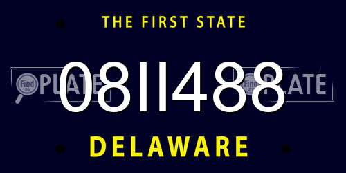 08II488 Delaware License Plate