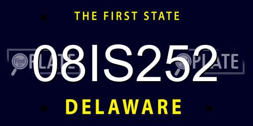 08IS252 Delaware License Plate