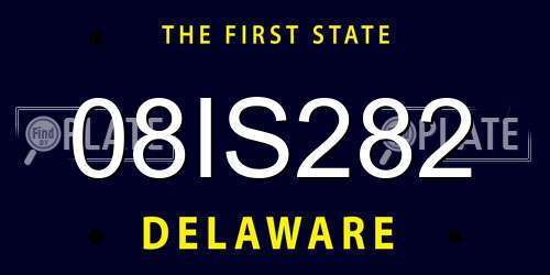 08IS282 Delaware License Plate