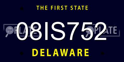 08IS752 Delaware License Plate