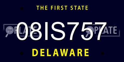 08IS757 Delaware License Plate