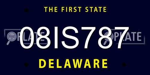 08IS787 Delaware License Plate