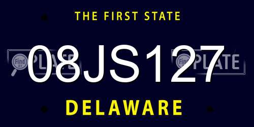 08JS127 Delaware License Plate