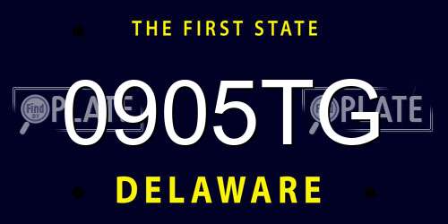 0905TG Delaware License Plate