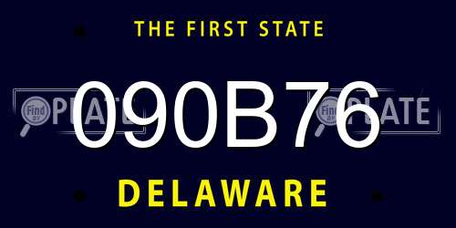 090B76 Delaware License Plate