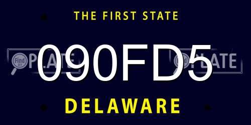 090FD5 Delaware License Plate