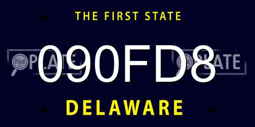 090FD8 Delaware License Plate