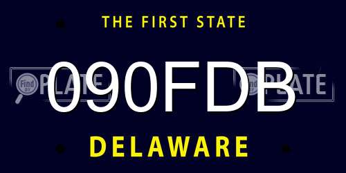 090FDB Delaware License Plate