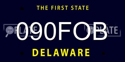 090FOB Delaware License Plate