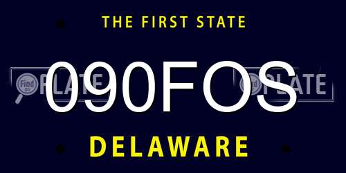 090FOS Delaware License Plate