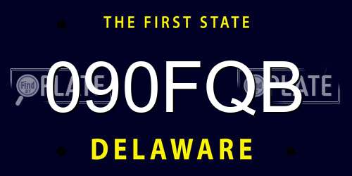090FQB Delaware License Plate