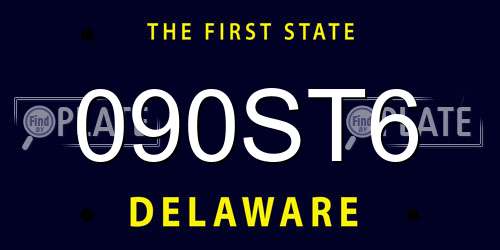090ST6 Delaware License Plate