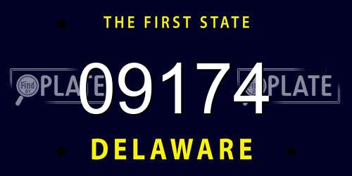 09174 Delaware License Plate