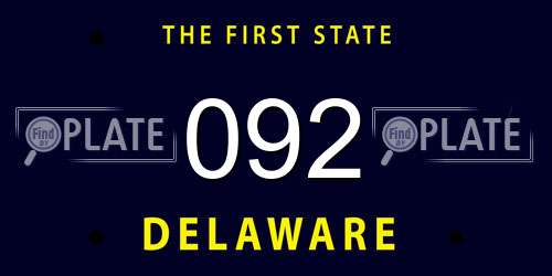 092 Delaware License Plate
