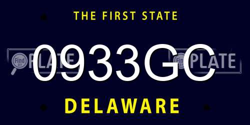 0933GC Delaware License Plate