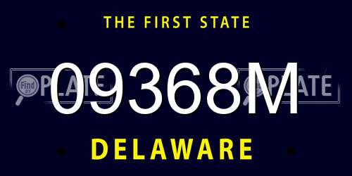 09368M Delaware License Plate