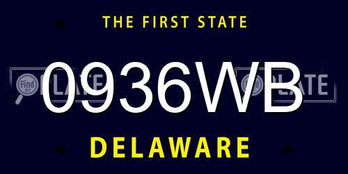 0936WB Delaware License Plate