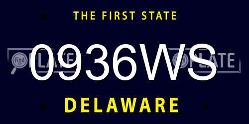 0936WS Delaware License Plate