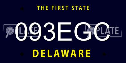093EGC Delaware License Plate