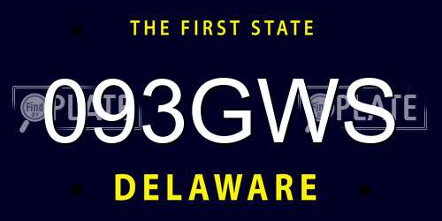 093GWS Delaware License Plate