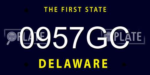 0957GC Delaware License Plate