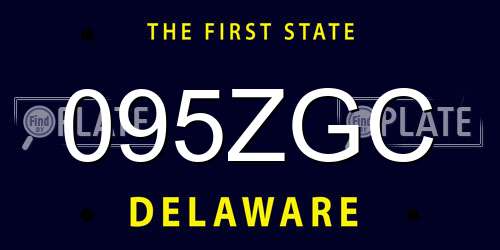 095ZGC Delaware License Plate