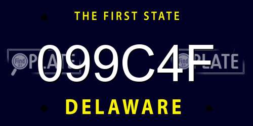099C4F Delaware License Plate