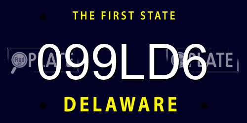 099LD6 Delaware License Plate