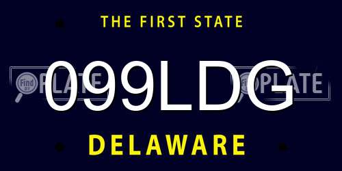 099LDG Delaware License Plate