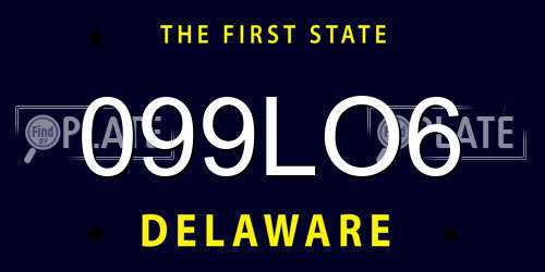 099LO6 Delaware License Plate
