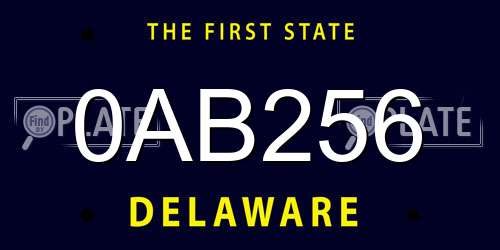 0AB256 Delaware License Plate
