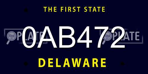 0AB472 Delaware License Plate