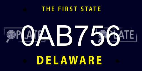 0AB756 Delaware License Plate