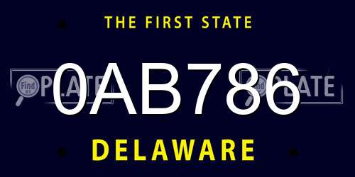 0AB786 Delaware License Plate