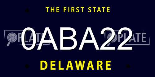 0ABA22 Delaware License Plate